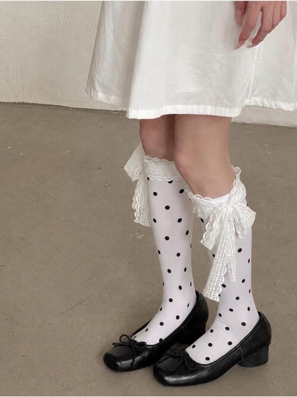 Softgirl Kawaii Polka Dot Lace Crew Socks
